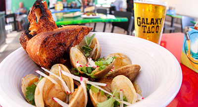 Steamed clams at Galaxy Taco in San Diego CA