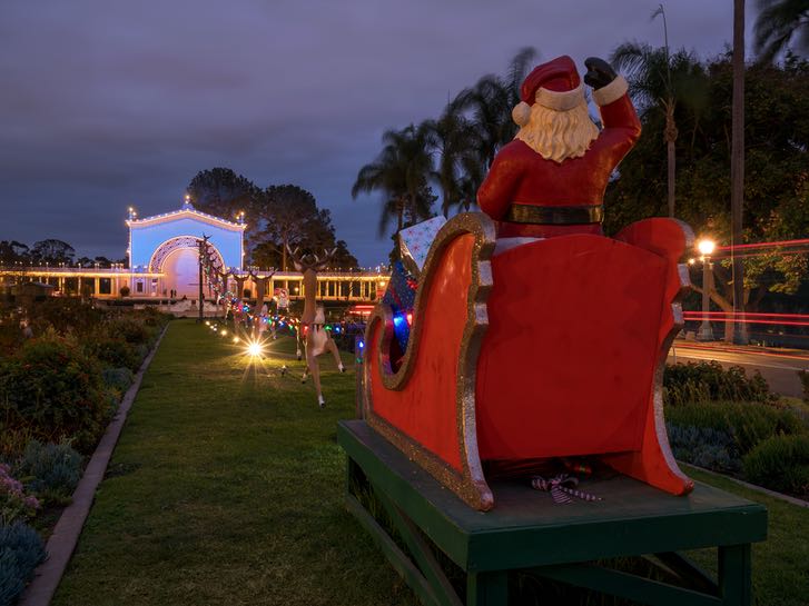 Santa and Reindeer Display in Balboa Park