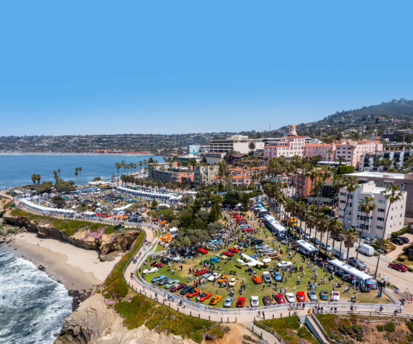 aerial view of the la jolla concours d'elegance