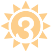 Sunny 7 in San Diego CA Logo with number 3