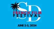A blue graphic with the French Film Festival logo 
