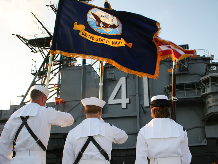 Military Salute on USS Midway