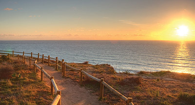 Sunset at Torrey Pines hiking trails