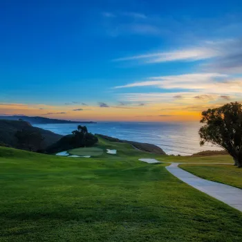 Torrey Pines over the ocean just after sunset in San Diego