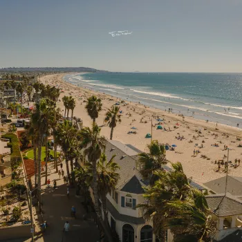 Aerial shot of Pacific Beach