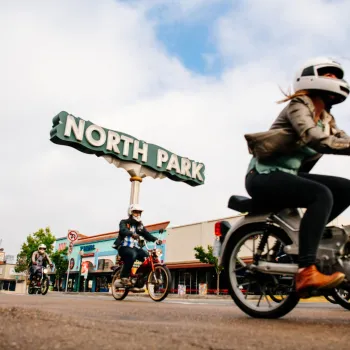 Scooters on University Avenue in North Park, San Diego