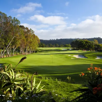 Putting green and fairway at a golf course in San Diego