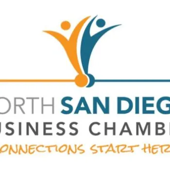 North San Diego Business Chamber logo with two abstract human figures and the tagline "Connections start here.