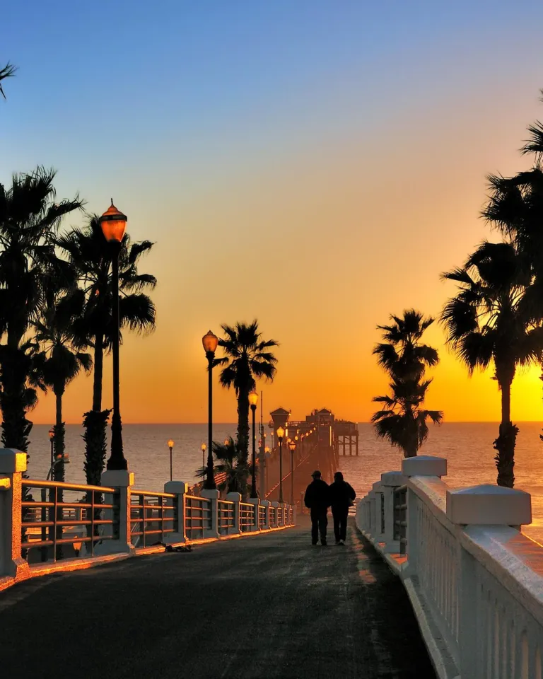 Sunset on Oceanside Pier in San Diego