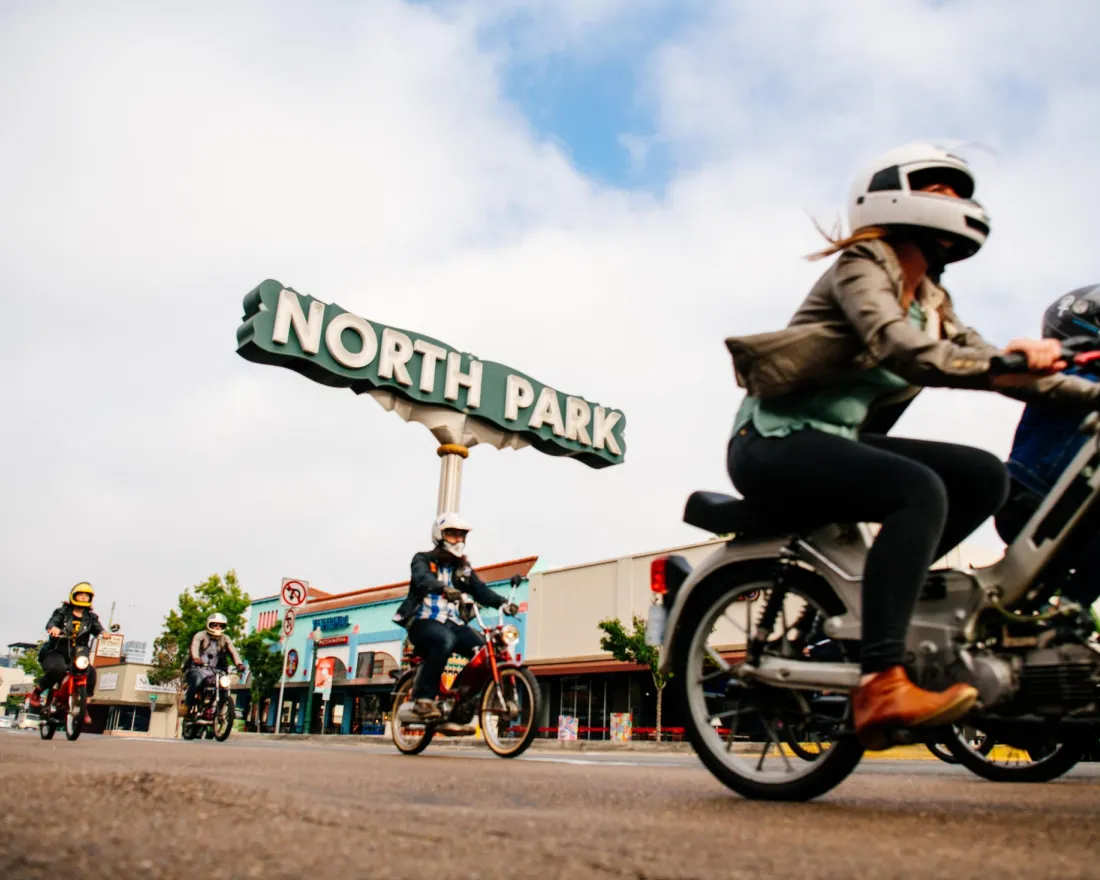 Scooters on University Avenue in North Park, San Diego