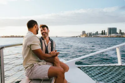 LGBTQ Couple on the Triton in the San Diego Bay