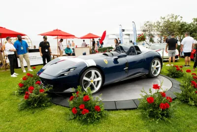 Black sports car on display for the La Jolla Concourse d'Elegance in San Diego California