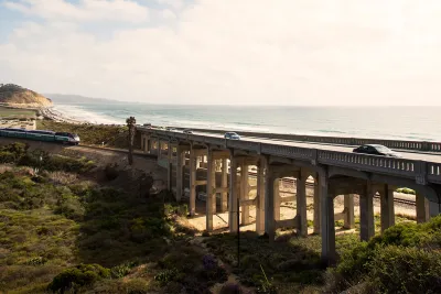 Highway 101 on the coastline of San Diego, CA