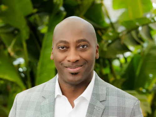 Image of Aldino Parchment in a plaid blazer