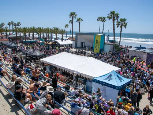People gathered for IRONMAN Race in Oceanside 