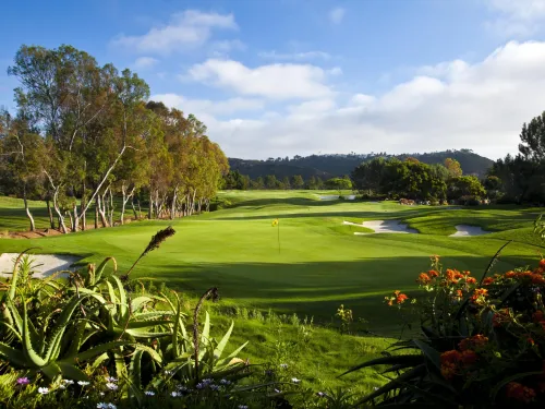 Putting green and fairway at a golf course in San Diego