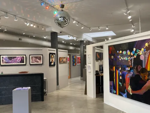 Art Gallery with paintings on the wall at Studio Door in Hillcrest
