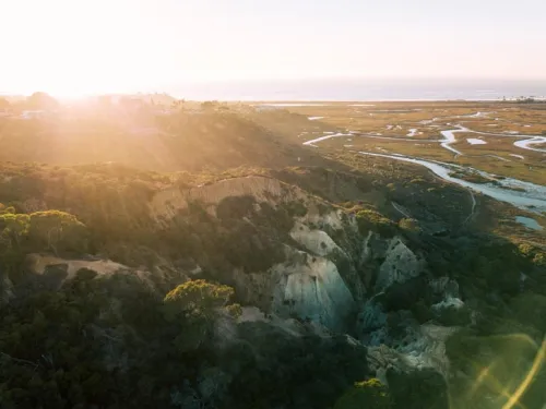 Aerial view of Annie's Canyon Trail in San Diego, CA