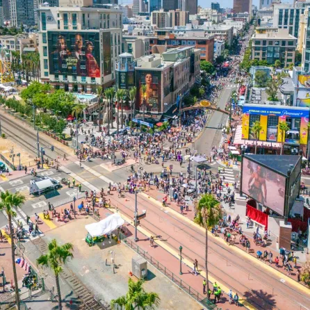 The Streets of downtown crowded with Comic Con Convention goers during the Comic Con in San Diego